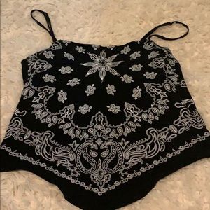 Express bandana print cropped flowy tank